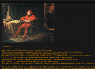 Joker’s Stash, the internet’s largest carding forum, is shutting down